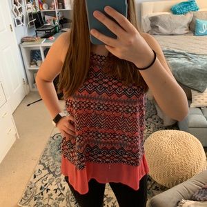 Preppy pink and blue blouse